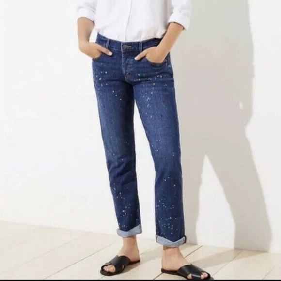𝅺loft Paint Splatter boyfriend jeans - Picture 2 of 7